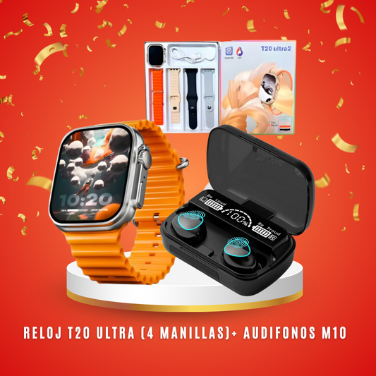 SMART WATCH T20 ULTRA + AUDIFONOS M10